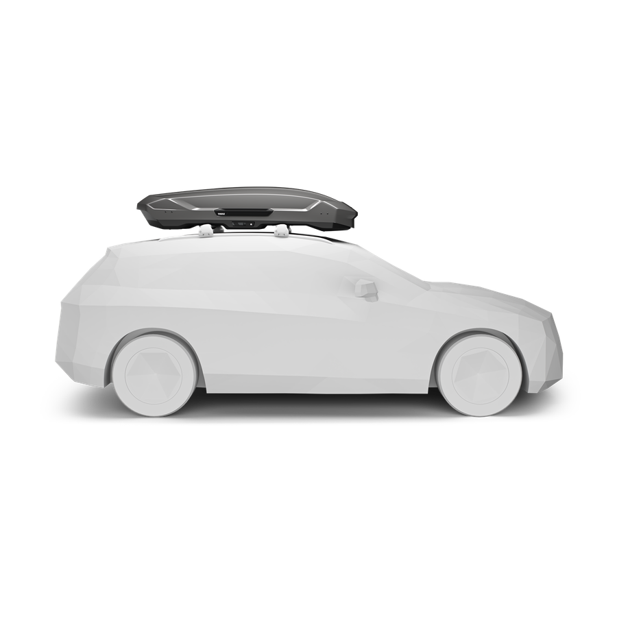 Box dachowy Thule Motion 3 XL zamontowany na belkach dachowych pojazdu