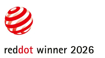 Certyfikat i logo nagrody Red Dot Winner 2026 za design